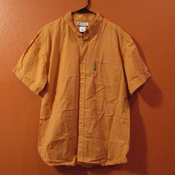 Columbia Other - Columbia Sport Men X Large Orange White Pockets Short Sleeve Button Down Shirt